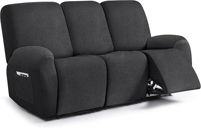 ANARACHON Leather Look Recliner Couch Cover, 8-Pieces Stretch Recliner Sofa by ANARACHON