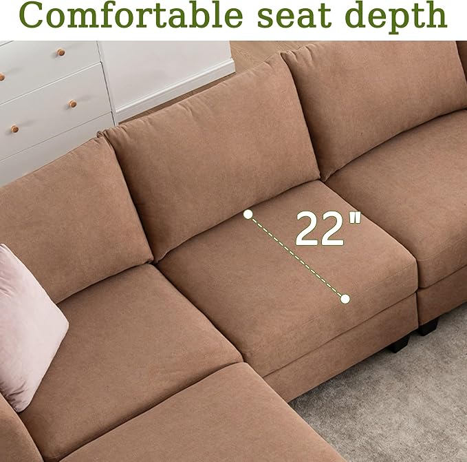 150.4" Large Sectional Couches for Living Room, 8 Seater L Shaped Modular - Image 7