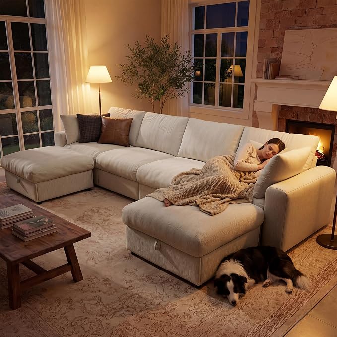 Ihanherry 141" Oversized Cloud Sectional Couches - Image 7
