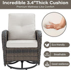 Belord 5 Piece Swivel Rocker Glider Outdoor Chairs Set of 2 - Image 4