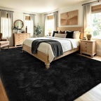 8x10 Extra Large Black Fluffy Area Rug Non-Slip - Image 4