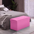COSYLAND Ottoman Bench with Storage 30x15x15 inches White Ottoman - Image 2