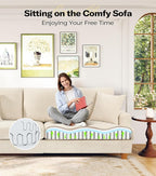 87in Corduroy Couch, Kidirect Sofa No Tool Assembly, Comfy Couches - Image 8