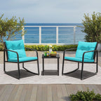 Greesum 3 Pieces Rocking Wicker Bistro Set, Patio Outdoor Furniture - Image 3