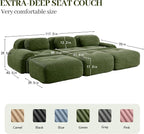 Boneless Sectional Couch, No Assembly Required, 117.3” Modular Cloud Sofa - Image 3