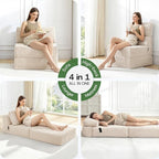 Convertible 4-in-1 Folding Sofa Bed Pocket Coils+Foam Fill Medium Support - Image 3