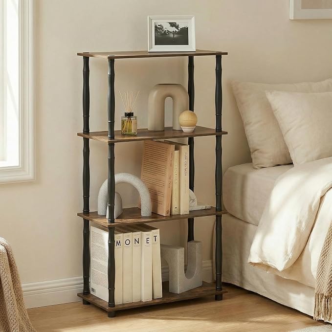 Furinno Turn-N-Tube Storage Shelves, 4-Tier Open Frame Book Shelf, Standing - Image 4