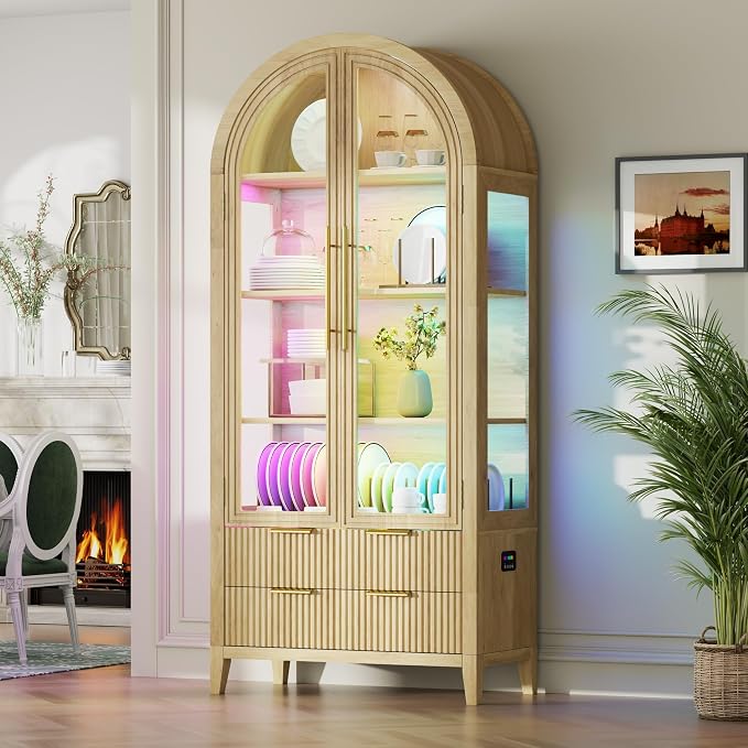 Vlsrka 71" Arched RGB Curio Cabinet - Image 9