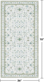 Blue and Green Washable Rugs 3x6 - Image 2