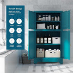 Bevivog Bathroom Floor Storage Cabinet, Metal Accent Cabinets - Image 6