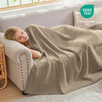 EMME Muslin Blankets for Adults Throw Blanket for Couch Breathable Gauze Soft - Image 5