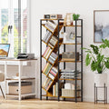 5-Tier Double Wide Bookshelf 67", Industrial Tree BookShelves, Vintage Storage by Cutogxon