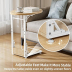 Elbourn Folding Side Table End Couch Tables, C-Shaped End Table - Image 8