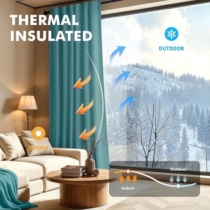 MIULEE 100% Blackout Linen Curtains - Image 4