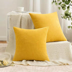 MIULEE Yellow Chenille Couch Throw Pillow Covers, 20x20 | Set of 2, Soft - Image 5