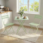 GarveeLife 3 Piece Patio Bistro Set, Folding Patio Bistro Table and Chairs Set - Image 3