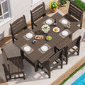 SERWALL Patio Dining Sets for 6 Person, HDPE Dining Set by SERWALL