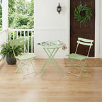 GarveeLife 3 Piece Patio Bistro Set, Folding Patio Bistro Table and Chairs Set - Image 7