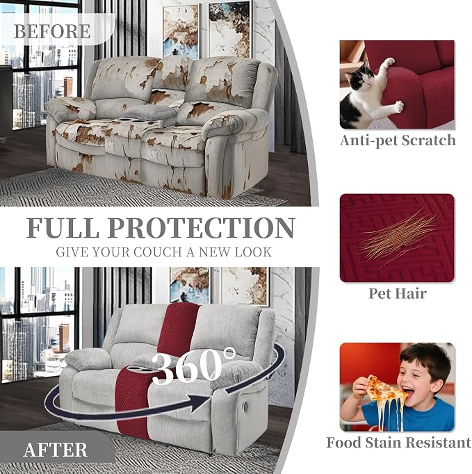 100% Waterproof Sectional Recliner Couch Covers - Image 5