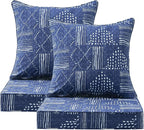 Outdoor Deep Seat & Back Cushion Set, 24 x 24 Inch Water Repellent and Fade by Supflourishia