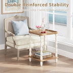 karlott End Table, 2-Tier Farmhouse Side Table, 18.9'' Handcrafted Weathered - Image 8