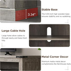 OKD Fireplace TV Stand for 65+ Inch TV, Rustic Media Console w/Sliding Barn - Image 4