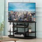 Furinno JAYA Simple Design Corner TV Stand, Espresso/Black - Image 2