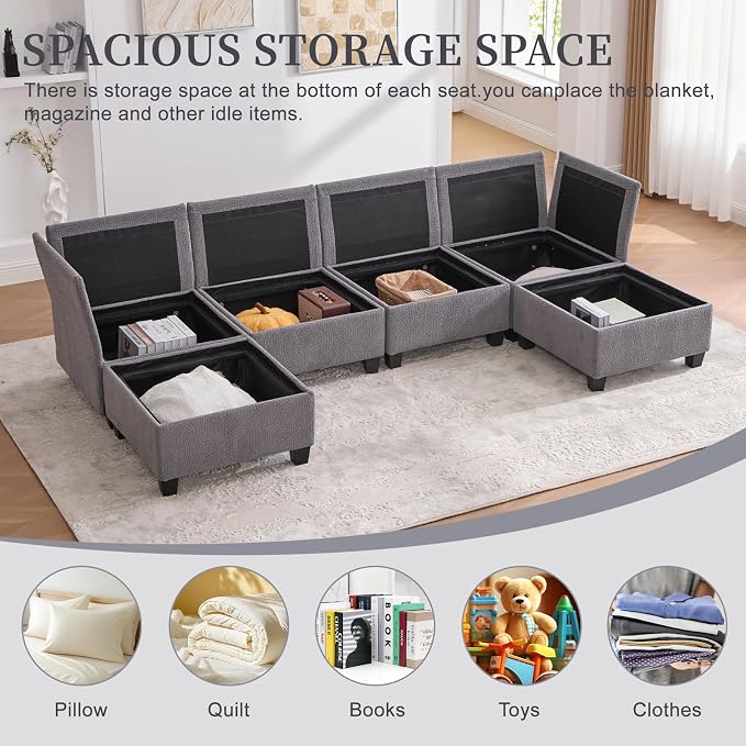113" Modular Sectional Sofa Couch - Image 4