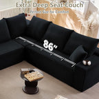 Cloud Sectional Couch with L-Shape Chaise, Upholstered Corduroy Couches - Image 7