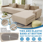 ZNSAYOTX Sectional Couch Covers, Stretch Jacquard Slipcovers - Image 3