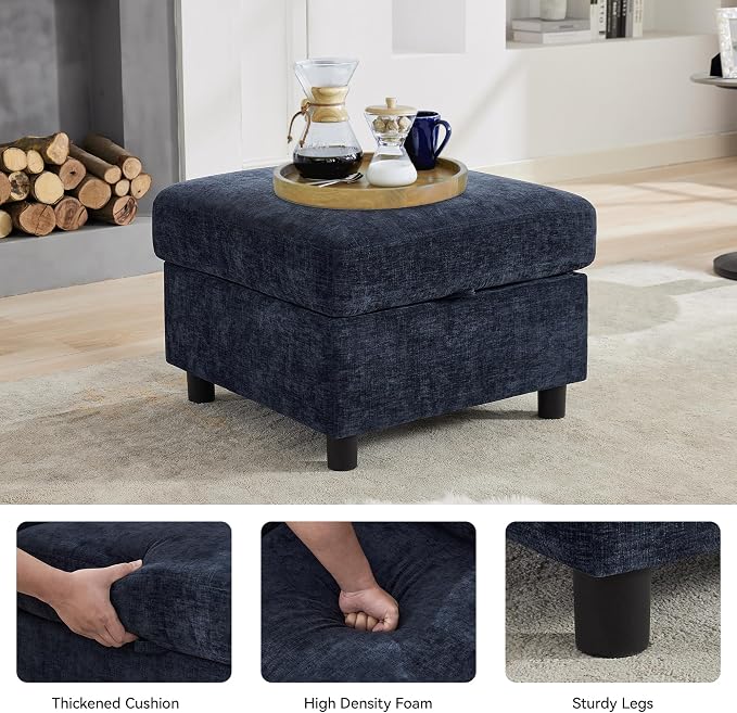 WUTUTUEE 25'' Square Storage Ottoman Module - Image 3
