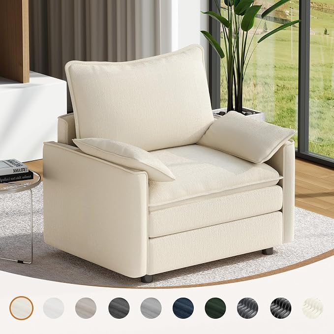 Vesgantti 40" Single Seat Sofa, Comfy Cloud Couch Deep Seat Upholstered Couch - Image 8