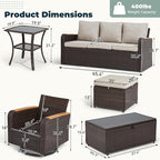 7 Pieces Outdoor Furniture Set - Image 2