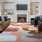 Ompaa Living Room Rug 5x8 Brown Area Rug Machine Washable Rug Non Slip Indoor - Image 4