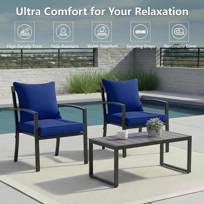 24x24 Inch Outdoor Chair Cushions Set of 2, Patio Furniture Cushions - Image 2