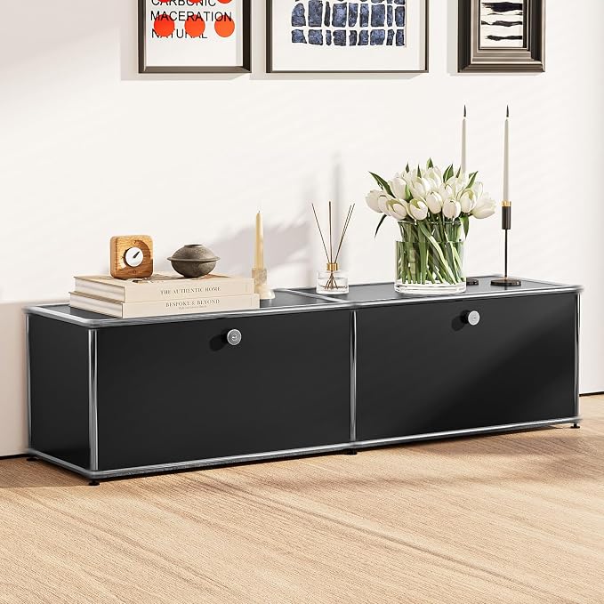 Modern Storage Cabinet Sideboard Versatile Free-Standing Organizer Cabinets - Image 2