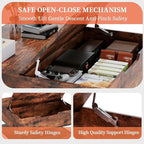 Coffee Table with Storage, Square Coffee Table with Display Shelf and Hidden - Image 4