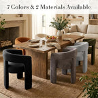 Modern Sherpa Dining Chairs Set of 8, Upholstered Barrel Chairs - Image 6
