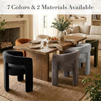 Modern Sherpa Barrel Dining Chair Upholstered Faux Fur Dining Room Chair - Image 6