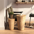 Aoikax Farmhouse Nesting Barrel Side Table, Rustic Space Saving Storage End by Aoikax