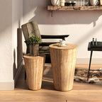 Aoikax Farmhouse Nesting Barrel Side Table, Rustic Space Saving Storage End by Aoikax