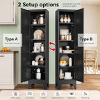 YAUWOH White Narrow Metal Storage Cabinet, Tall Freestanding Cabinet - Image 4