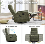 Trustyue Swivel Rocker Recliner Chair, 360° Swivel Recliner - Image 8