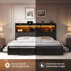LARMACE Queen Bed Frame with 6 Storage Drawers, Bed Frame Queen Size with Linen - Image 8