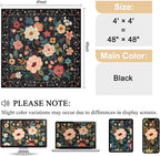 DUKINO 4x4 Square Area Rug, Soft Floral Washable Rug - Image 2