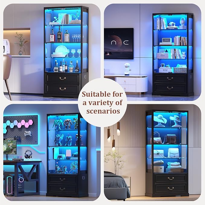 TAGELIER Glass Display Cabinet - Image 8