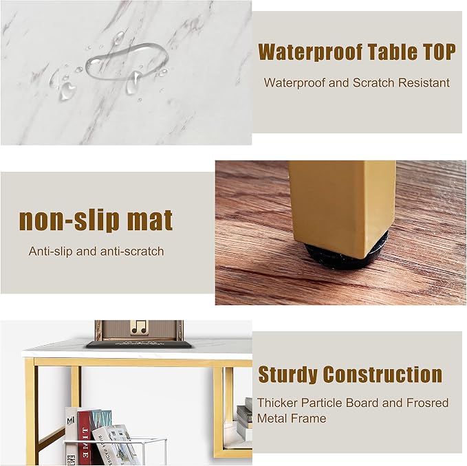 AT-VALY Console Table 4-Tier Storage Shelves Entryway Table Hallway Tables - Image 9