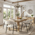 HNY Modern Dining Room Arm Chairs Set of 6, Faux Sherpa Boucle Upholstered by HNY
