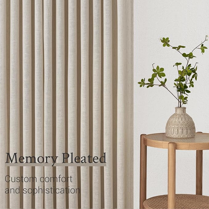Pinch Pleated Linen Curtains 108 Inches long - Image 4