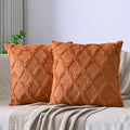 Set of 2 Soft Moroccan Throw Pillow Covers 20x20 Inch Plush Boho Decorative by Cozoomy